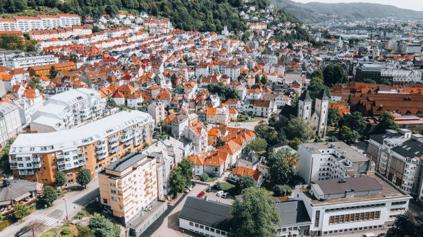 Views from around Bergen in Western Norway stock photo