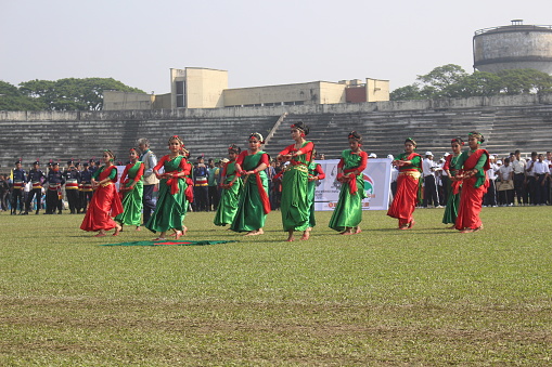 Bangladesh Victory Day celebration Presentation of school students on the occasion of Bangladesh Victory Day celebrations. 16 December, 2017, Sylhet, Bangladesh.