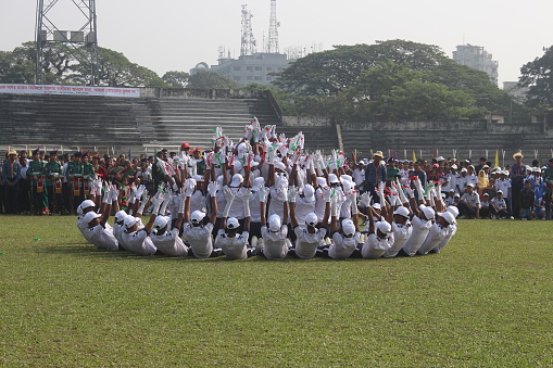 Bangladesh Victory Day celebration Presentation of school students on the occasion of Bangladesh Victory Day celebrations. 16 December, 2017, Sylhet, Bangladesh.
