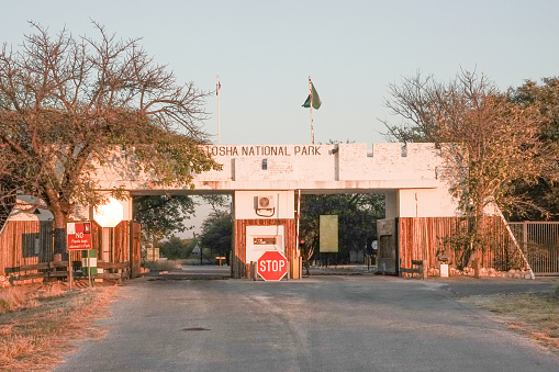 Von Lindequist Gate at Etosha National Park in Kunene Region, Namibia