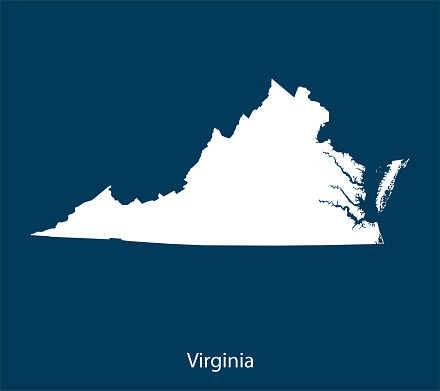 Virginia Map Solid Virginia Map Stock Illustration - Download Image Now - Abstract ...