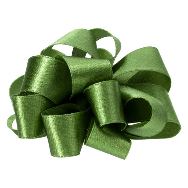 istock big round bow in green color isolated on white background. Bow image for decoration design. 1411672910