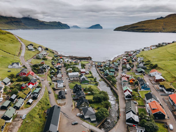 the Kvívík Village in the Faroe Islands stock photo