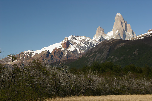 Landscape at El Chalten, Patagonia, Argentina. Home for the famous Fitz Roy peak, El Chalten is known for its amazining hikes, snowcapped mountains and beatiful lakes.