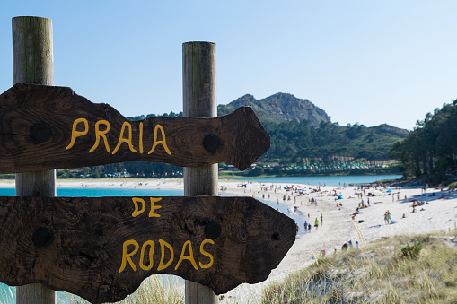 Rodas beach in the natural park of the Cies Islands in Galicia - Spain