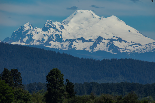 Snow-capped Mt. Baker Rises Above the Skagit Valley in Washington State