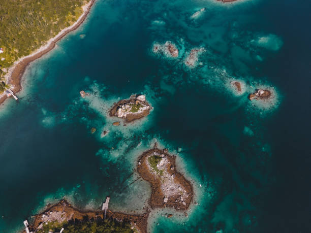 views from around the lofoten islands in norway - vaeroy imagens e fotografias de stock