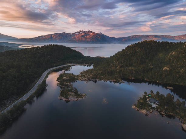 views from around the lofoten islands in norway - vaeroy imagens e fotografias de stock