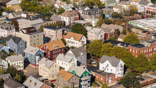 istock Multi-storied homes in Fox Point, Providence, Rhode Island. 1411690086