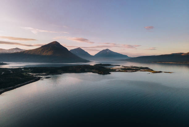 views from around the lofoten islands in norway - vaeroy imagens e fotografias de stock