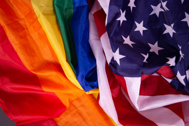 istock The American flag is on the table. 1411693271