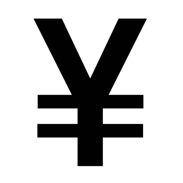 yen symbol on the white background yen symbol on the white background banknote euro close up stock illustrations