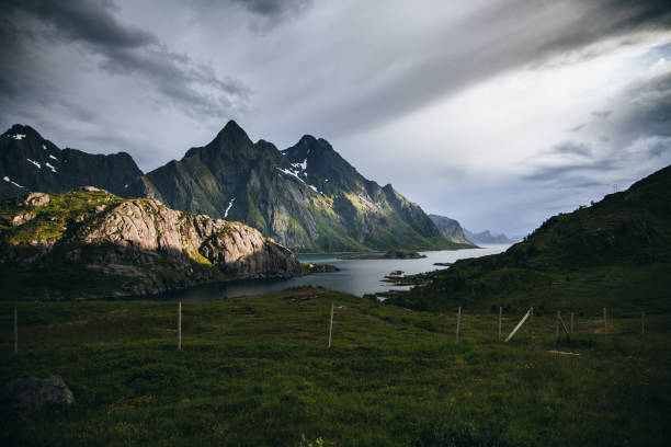 Views from around the Lofoten Islands in Norway stock photo