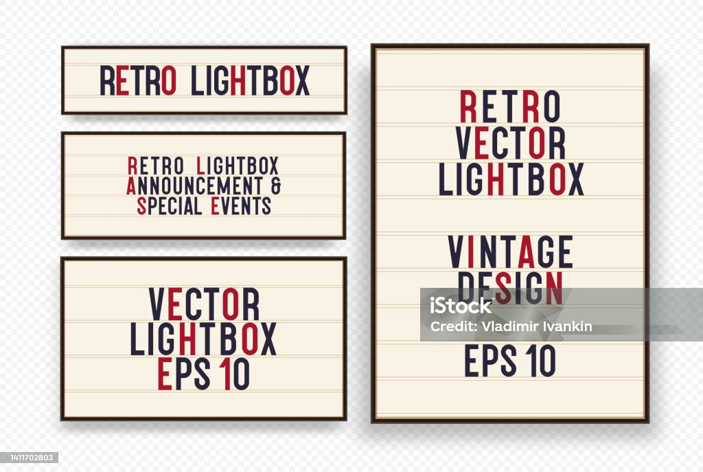 Lightbox vector retro banner set diffeernt size - Royalty-free Bord - Bericht vectorkunst Lightbox vector retro banner set diffeernt size - Royalty-free Bord - Bericht vectorkunst