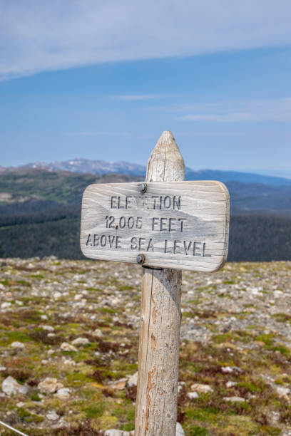 istock High Elevation sign in the mountains 1411702894