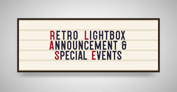 Retro lightbox vector banner Retro lightbox vector banner, vintage billboard or bright signboard with changeable letters on grunge background. 10 eps lightbox stock illustrations