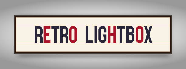 Vector retro lightbox banner Vector retro lightbox banner, vintage billboard or bright signboard with changeable letters on grunge background. 10 eps lightbox illustrations stock illustrations