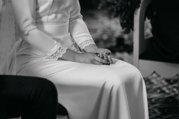 istock Black and gray wedding dress 1411704491