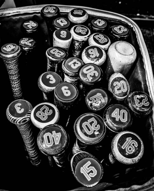 istock Baseball Bats in a Dugout Rack 1411707017