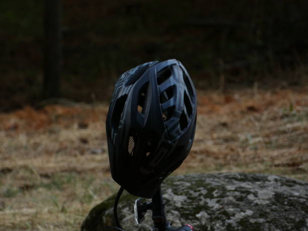 istock Helmet on the bike 1411710961