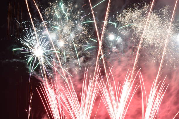 istock Beautiful Colorful Fireworks on Belgian National Day 1411715953