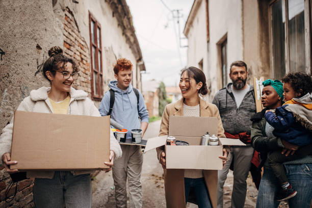 istock Street artists carrying boxes 1411718147