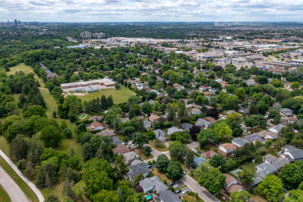 istock Aerial Rouge River, Milne Dam Conservation Park and Highway 407,  Markham, Canada 1411718921