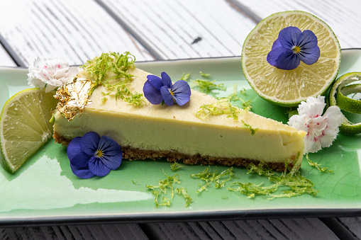 Piece of Key Lime Pie from above