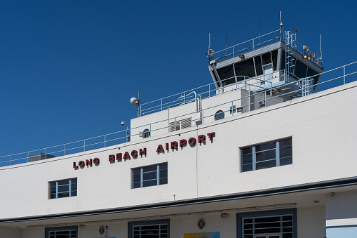 Long Beach, California, CA, USA - July 10, 2022: Long Beach Airport in California, CA, USA. Long Beach Airport is a public airport.