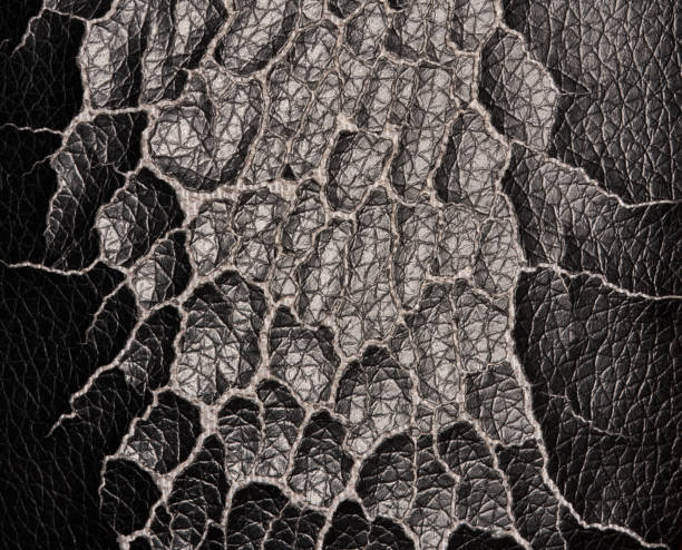 istock The texture of black artificial leather cracked 1411727644