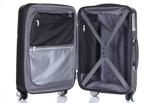 Traveler Large bag with wheels. Isolated on white background