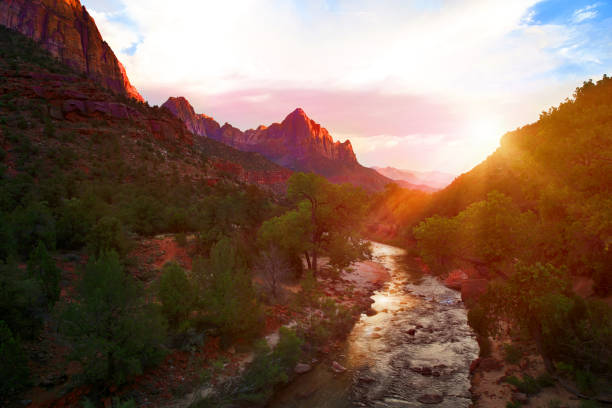 istock Virgin River and Zion National Park, Utah 1411748088