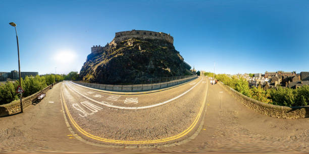 Edinburgh, UK - July 10, 2022: 360 vr photo Edinburgh Castle Scotland UK