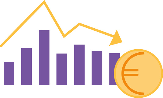 Euro Price Chart Currency Depreciation High Quality Vector Image Stock euro-price-chart-currency-depreciation-high-quality-vector-image-stock