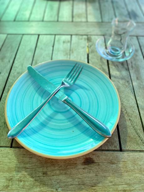 istock Wooden table in restaurant 1411764861