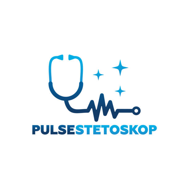 ilustrações de stock, clip art, desenhos animados e ícones de pulse stethoscope logo template design vector, emblem, design concept, creative symbol, icon - stethoscope