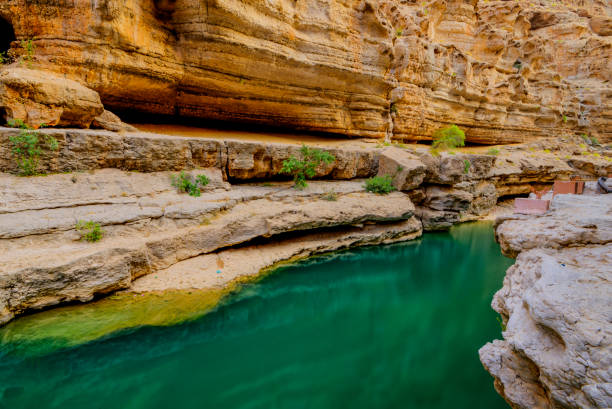 wadi al shab, sultanato de omã. - travel adventure water oman - fotografias e filmes do acervo