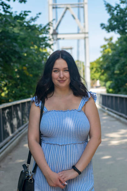 istock Portrait young beautiful woman with bridge. 1411772663