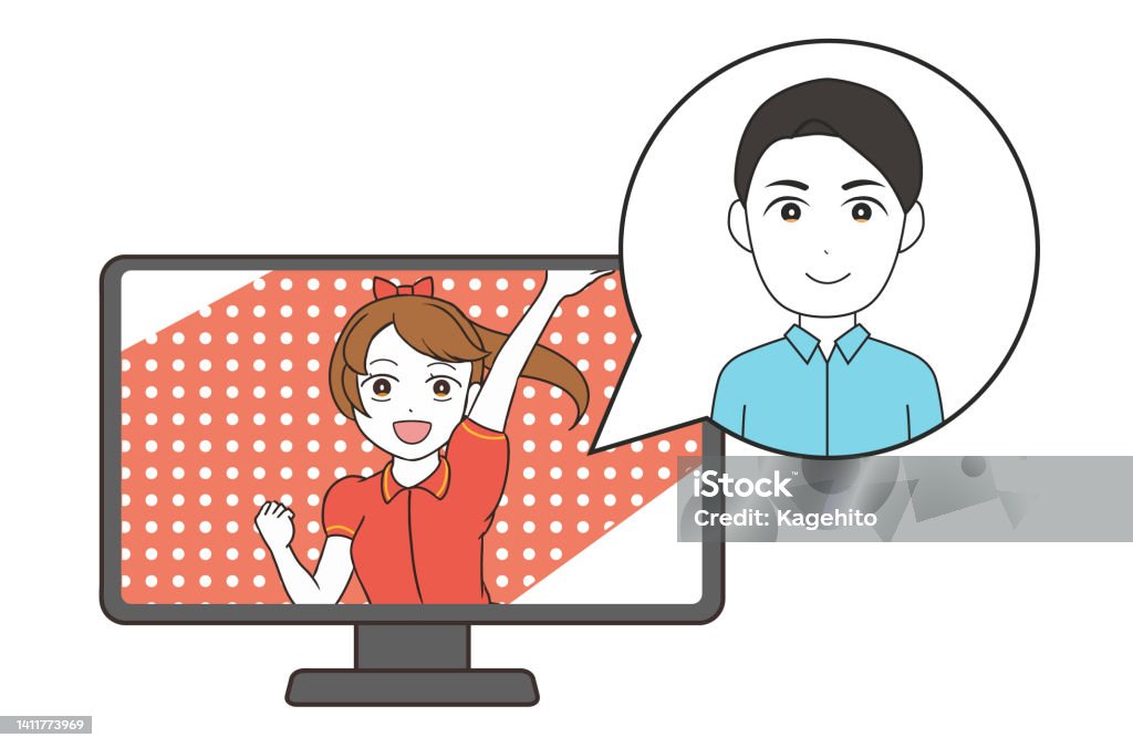 V Tuber Computer Vtuber Stock Illustration - Download Image Now - 20-29 Years, Adult ...