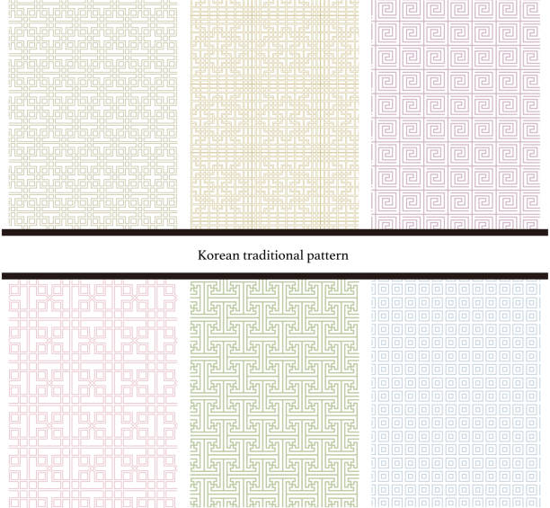 Korean traditional pattern Korean traditional pattern clothing patterns stock illustrations
