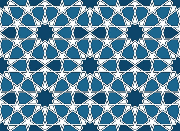 персидский геометрический мозаичный узор для карты рамадан - interlacement stock illustrations