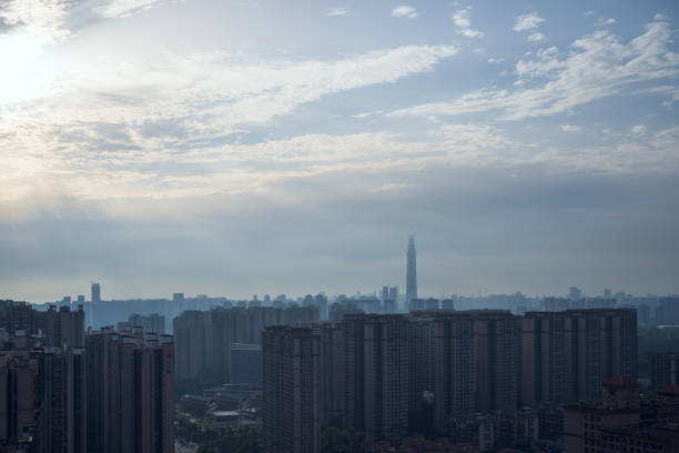 istock Morning sunrise in the city 1411778978