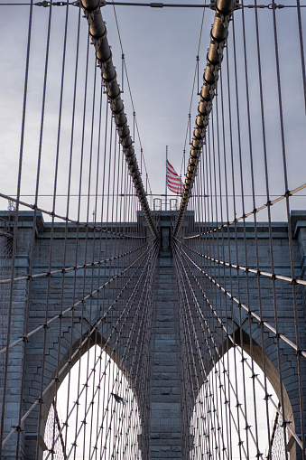 A Close up of Brooklyn Bridge in New York City.