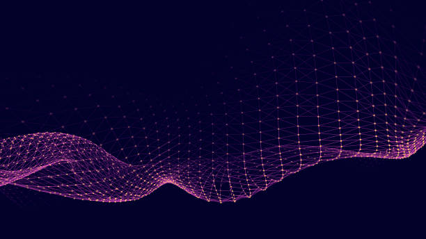 istock Abstract futuristic wave with moving dots. Flow of particles. Vector cyber technology illustration. 1411779441