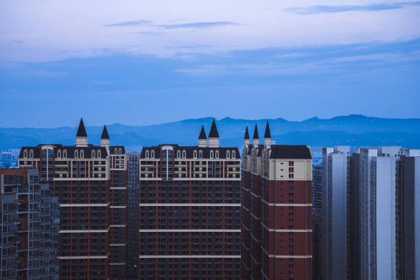 Modern city at dusk