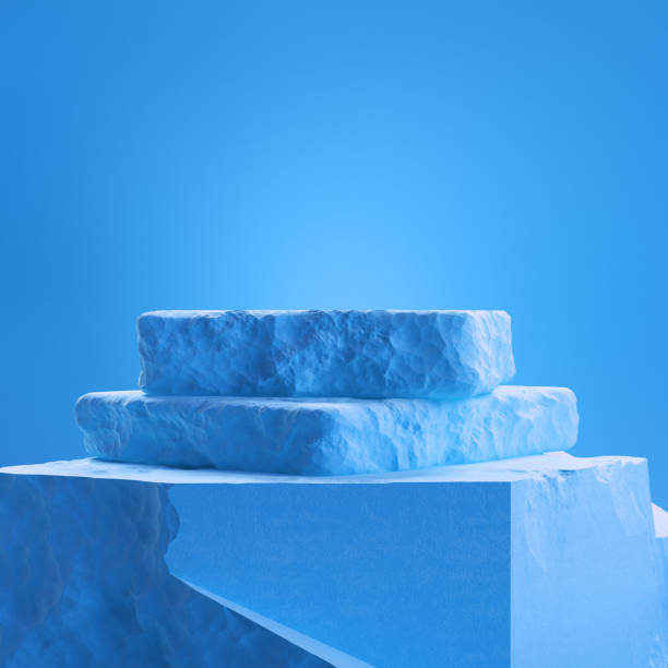 istock Blue colored stones slabs for display product. 1411786875