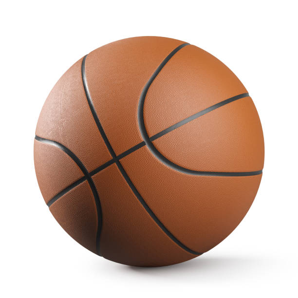 istock Basketball ball isolated on white background. 3d illustration 1411786990