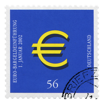 Germany postage stamp: Euro began to be used from January 1st, 2002.
