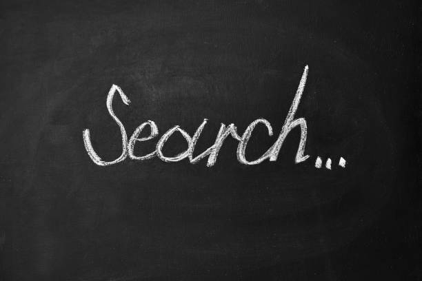 Search lettering written on a chalk board