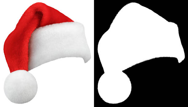 Santa Claus red cap isolated on white Santa Claus hat or christmas red cap isolated on white background with high quality clipping mask (alpha channel) for quick isolation. Easy to selection object. hat stock pictures, royalty-free photos & images